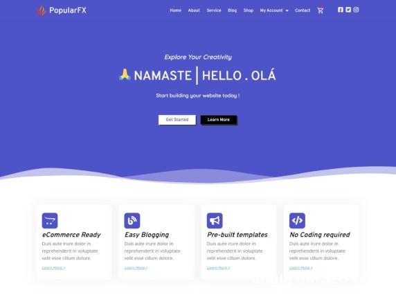 PopularFX 轻量级响应式wp主题适合企业模板建站