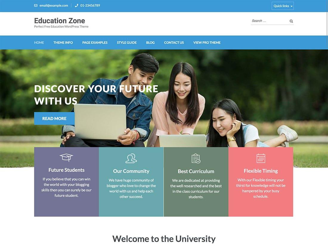 免费WordPress教育机构主题 Education Zone（培训机构网站）